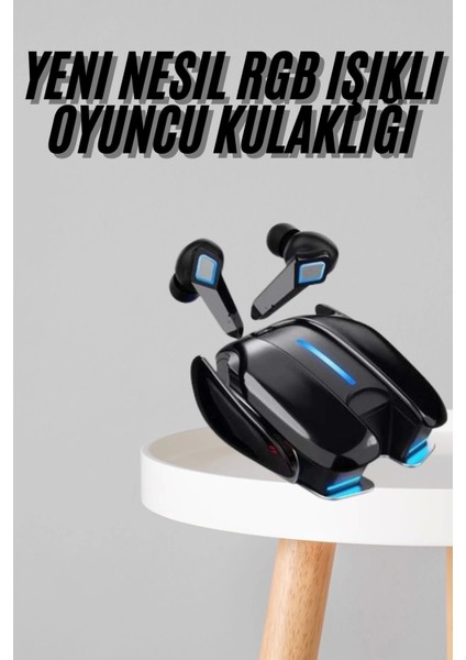 Oyuncu Kulaklığı Bluetooth Kulaklık Kablosuz Rgb Işıklı Gamer Kulaklık Gürültü Önleyici