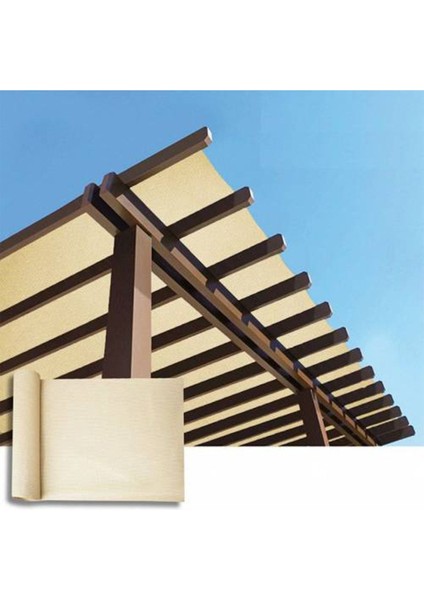 %95 Güneş Geçirmez Gölgelik File, Balkon Tülü, Çit Filesi 1,5X20 M - Krem indirimleri
