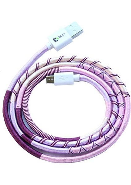 Handmade Purple Mix Micro Android Şarj ve Data Kablosu, 100 cm modelleri