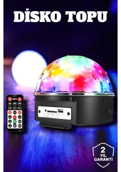 Bluetooth ve Uzaktan Kumandalı Çok Renkli Masaüstü Disko Topu