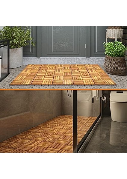 Masif Akasya Zemin Kaplaması 30CM×30CM (10 Adet Karo = 0,9 M2)/paket Veranda ve Balkon Için Paket Başına Benzersiz 5 Yil Garanti Renk;altın Teak fiyatları