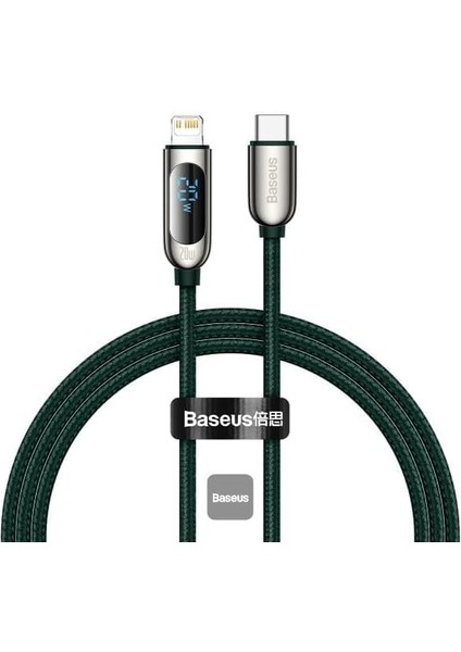 Display Hızlı Şarj Kablosu Type-C To Ip 20W, 2m, Yeşil