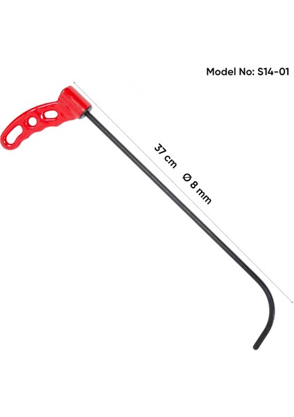 43 cm 8mm Sustalı Yassı Kapalı Uçlu Kılıç Çubuk - S14-01