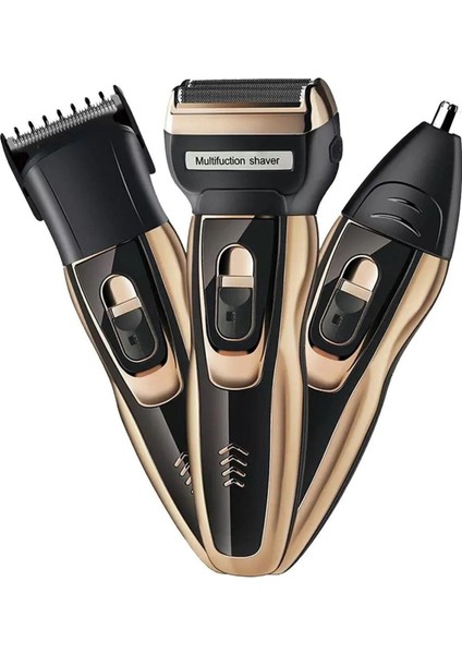 Siyah Fonksiyonlu Tıraş Makinesi, Saç, Sakal ve Burun