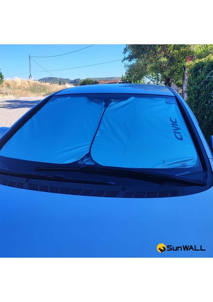 Honda Civic Fd6 - Fb7 2007 - 2015 Için Uyumlu Titanyum Gümüş Oto Güneşlik
