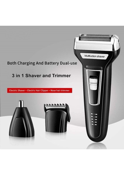 Fonksiyonlu Saç Sakal ve Yüz Tıraş Makinesi Seti, Siyah, 3'ü Bir Arada fiyatları