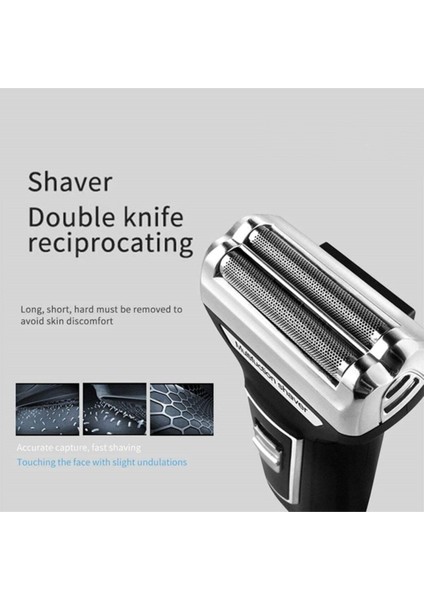 Fonksiyonlu Saç Sakal ve Yüz Tıraş Makinesi Seti, Siyah, 3'ü Bir Arada modelleri