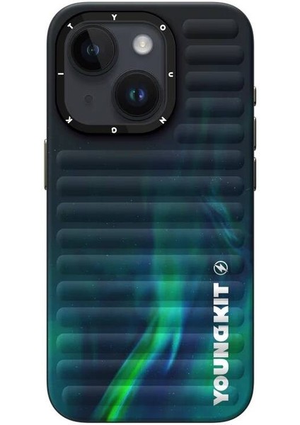 iPhone 15 Kılıf Kuzey Işıkları Desenli Şık Tasarım Kılıf