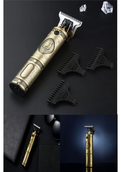 Şarjlı, Motifli, Paslanmaz Çelik, Kablosuz Tıraş Makinesi, 180 Dakika Kullanım Süresi