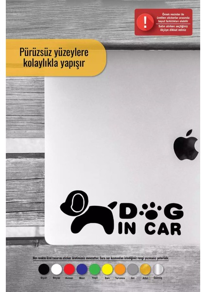 Dog In Car Sticker Oto Motor Laptop Duvar Folyo Sticker 20 x 8 cm modelleri