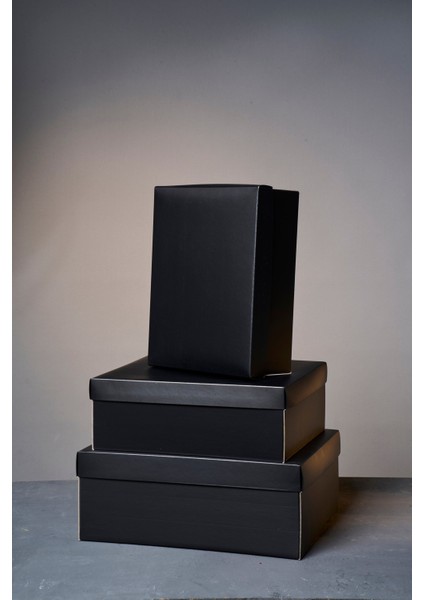 Düz Siyah 3'lü Çeyiz Kutusu fiyatları