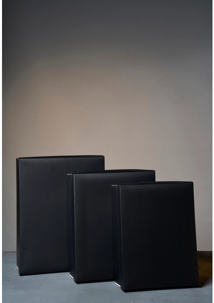 Düz Siyah 3'lü Çeyiz Kutusu