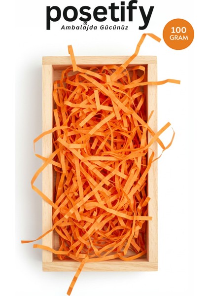 Premium Kırpık Kâğıt Dolgu – 100 gr | Turuncu | Estetik Ambalaj | Koruyucu Paketleme Kâğıdı