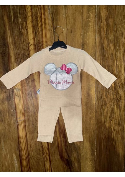 3-12 Aylık Ayıcık Desenli Takım Krem