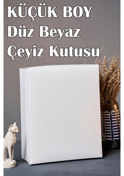 Düz Beyaz Küçük Boy Çeyiz Kutusu