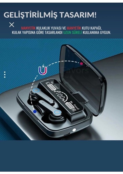 Bluetooth Kulaklık Kulakiçi Powerbanklı Çift Mikrofonlu Dokunmatik Kablosuz Earbuds F9 Pro indirimleri