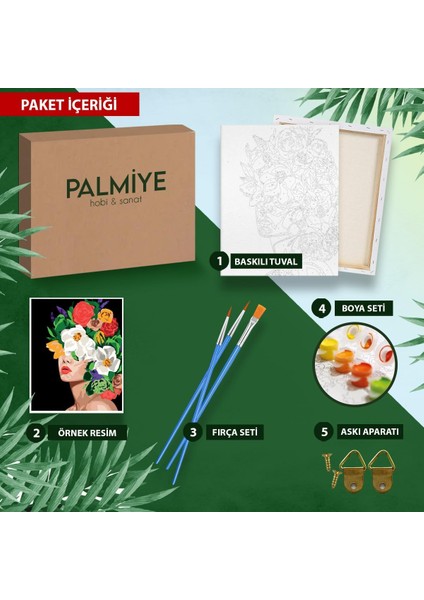 Sayılarla Boyama Tuval Seti Fırça Boya Dahil (Çıtalı) 40x50 CM - Deniz Evler fiyatları