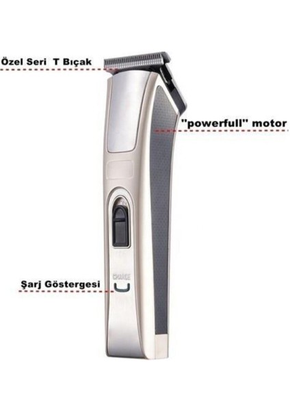 Gri Profesyonel Şarjlı Saç ve Sakal Tıraş Makinesi