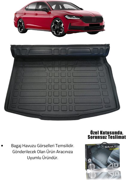 Skoda Superb 2024+ Uyumlu 4.5d Premium Havuzlu Oto Paspas ve Liner Marka 3D Bagaj Havuzu fiyatları
