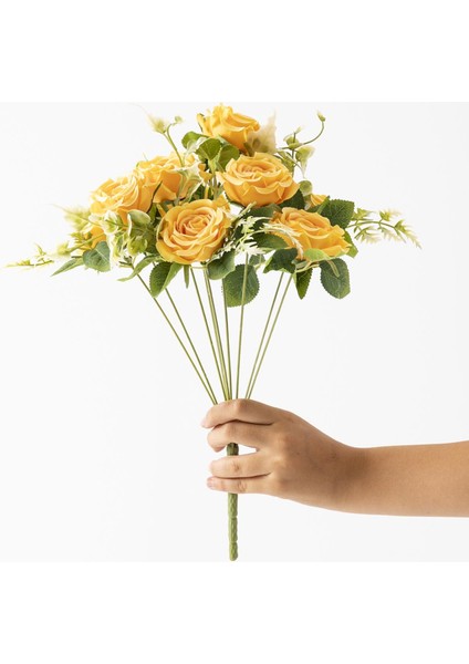 Yapay Gül Demeti 9 Dallı Sarı