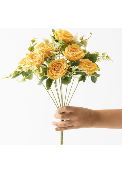 Yapay Gül Demeti 9 Dallı Sarı fiyatları