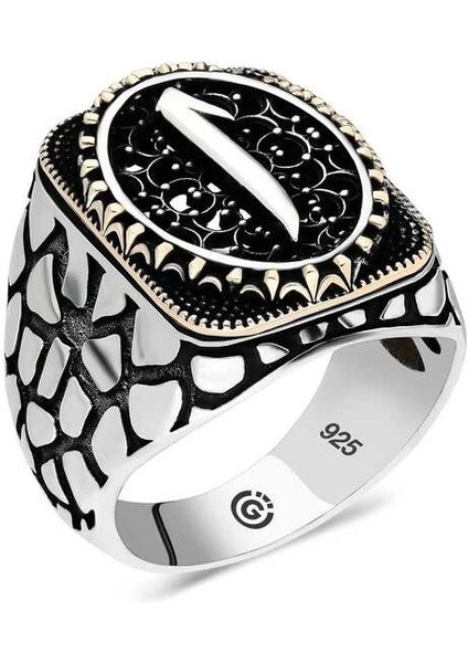 Gümüş Elif Oval Erkek Yüzük