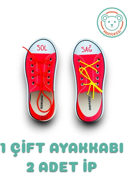 Ayakkabı Bağlama,ayakkabı Bağlamayı Öğreten Ahşap Ayakkabı Çifti