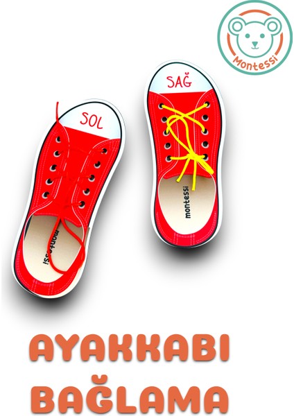 Ayakkabı Bağlama,ayakkabı Bağlamayı Öğreten Ahşap Ayakkabı Çifti fırsatları