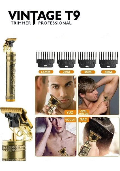 Kablolu ve Kablosuz Şarjlı Tıraş Makinesi, Sakal, Bıyık, Ense Profesyonel Kullanım