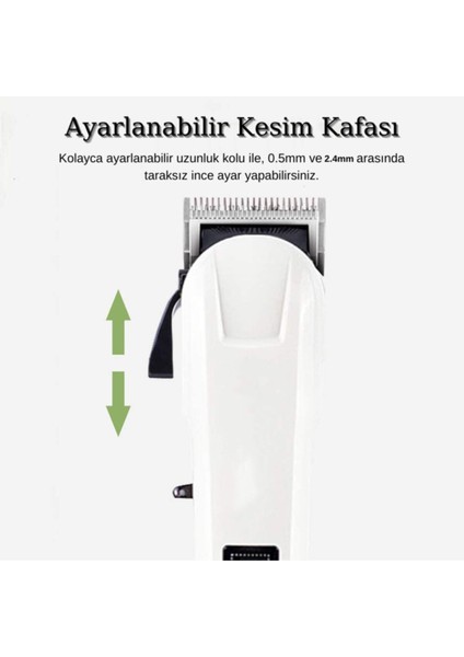 Dijital Şarj Göstergeli Paslanmaz Bıçaklı Profesyonel Saç ve Tıraş Makinesi modelleri