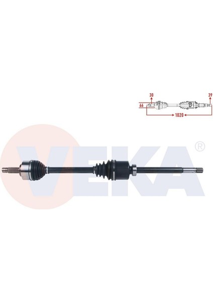 VEKA-ME-8019 - Komple Aks Sag On Uzunluk 1020MM Mercedes Vıto (W447) 111 Cdı - 114 Cdı - 116 Cdı 2014-
