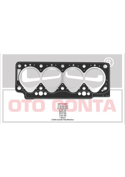 CONTA40152007 - Silindir Kapak Contası Kangoo Td Express Megane 1.9 D 1.40 mm (Süper Kalite)