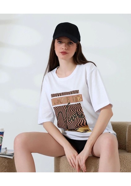 Varak Çizgili Oversize Tişört fiyatları