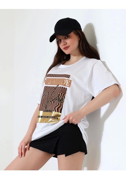 Varak Çizgili Oversize Tişört modelleri