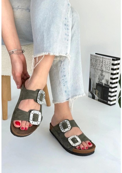 Nool Yeşil Nubuk Terlik fiyatları