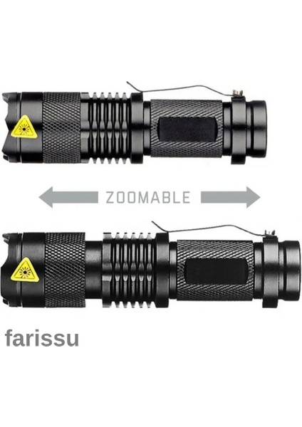 Taktik Tip Zoomlu El Feneri | 2 Adet 1900 Mah Pil + Şarj Cihazı | 3 Mod | Süper Parlak LED indirimleri