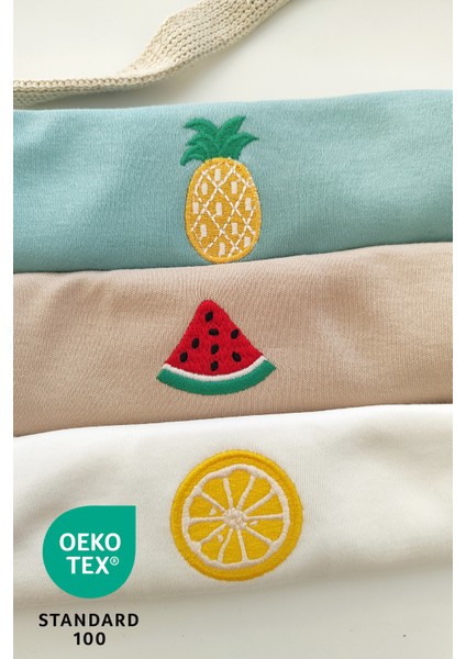 Summer 3lü %100 Pamuk Nakışlı Bebek Body Set fırsatları