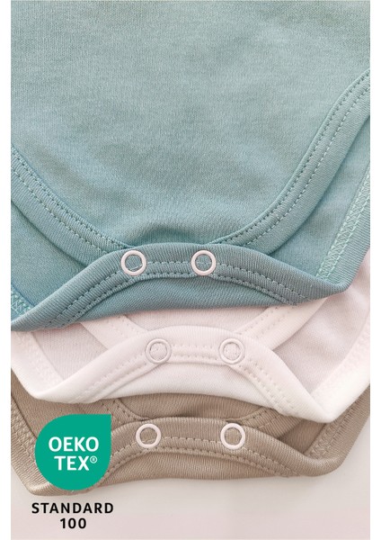 Summer 3lü %100 Pamuk Nakışlı Bebek Body Set