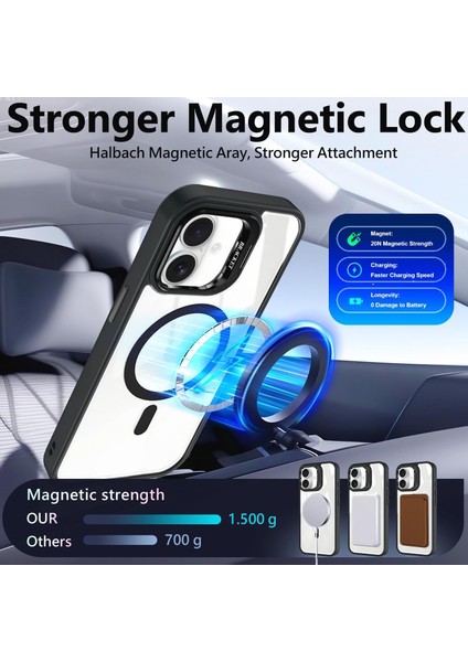 Iphone 11 Kılıf Standlı Mika Magsafe Hassas Butonlu Metal Tuşlu + Kamera Lens Camı Hediyeli Set fırsatları