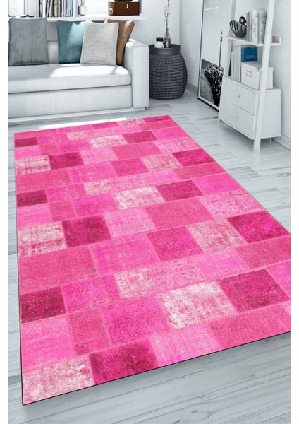 Kaymaz Tabanlı Halı Makinede Yıkanabilir Kilim Desenli Dot Tabanlı Mutfak Halısı 8001A modelleri