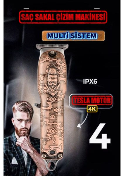 Sakal ve Kaş Çizim Makinesi, Seramik Taban, T-Bıçak, Kullanışlı