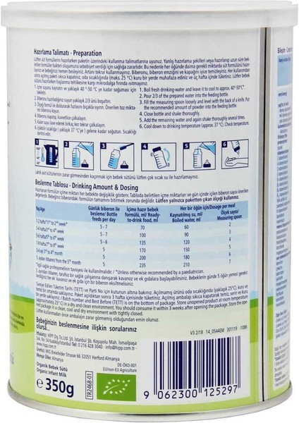 1 Organik Combiotic Bebek Sütü 350 gr 6 Adet indirimleri