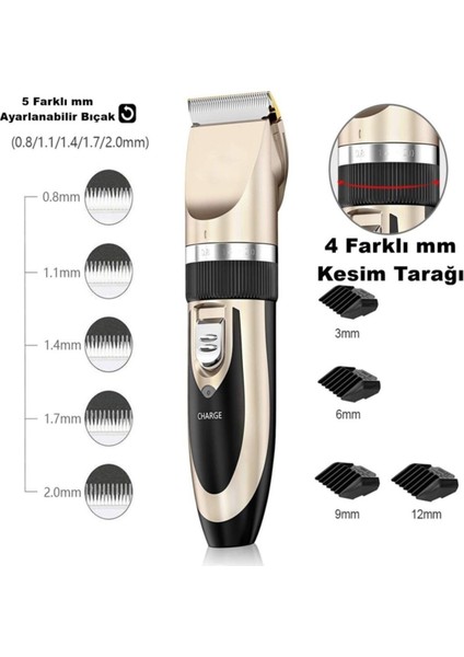 Yedek Bataryalı Şarjlı Saç ve Sakal Tıraş Makinesi, Güçlü ve Pratik Kullanım fırsatları