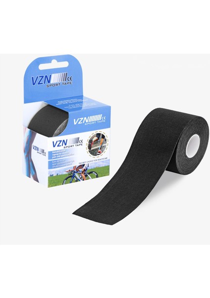 Kinezyo Bant | 5m x 5cm | Siyah Sporcu Destek Bandı | Esnek ve Suya Dayanıklı