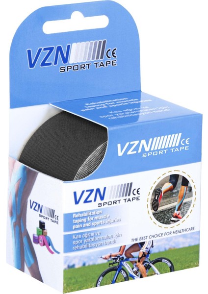 Kinezyo Bant | 5m x 5cm | Siyah Sporcu Destek Bandı | Esnek ve Suya Dayanıklı fiyatları