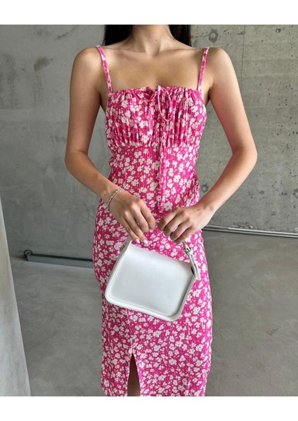 Kaşkorse Desenli Askılı Elbise fiyatları