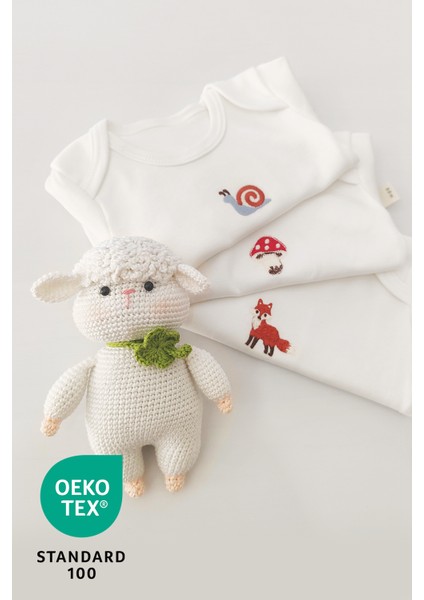 Forest 3lü %100 Pamuk Nakışlı Bebek Body Set modelleri