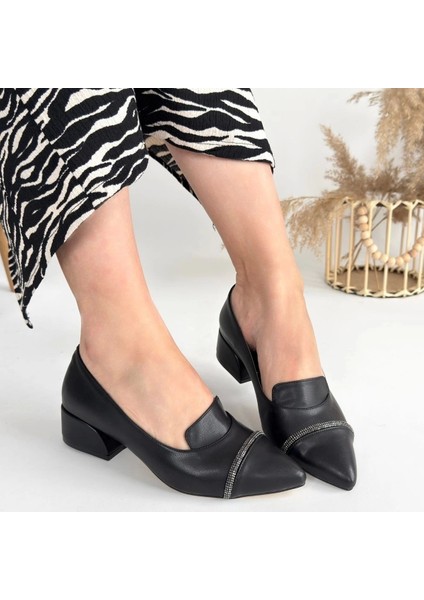 Liina Siyah Cilt Topuklu Ayakkabı modelleri