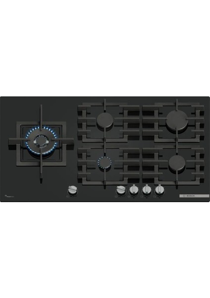 PPM9A6I40 Ocak Ankastre Gazlı Sert Cam Siyah