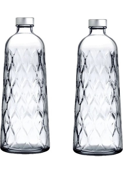Leafy Su Şişesi - 2 Li Metal Kapaklı Su Sişesi Sürahi 1035CC